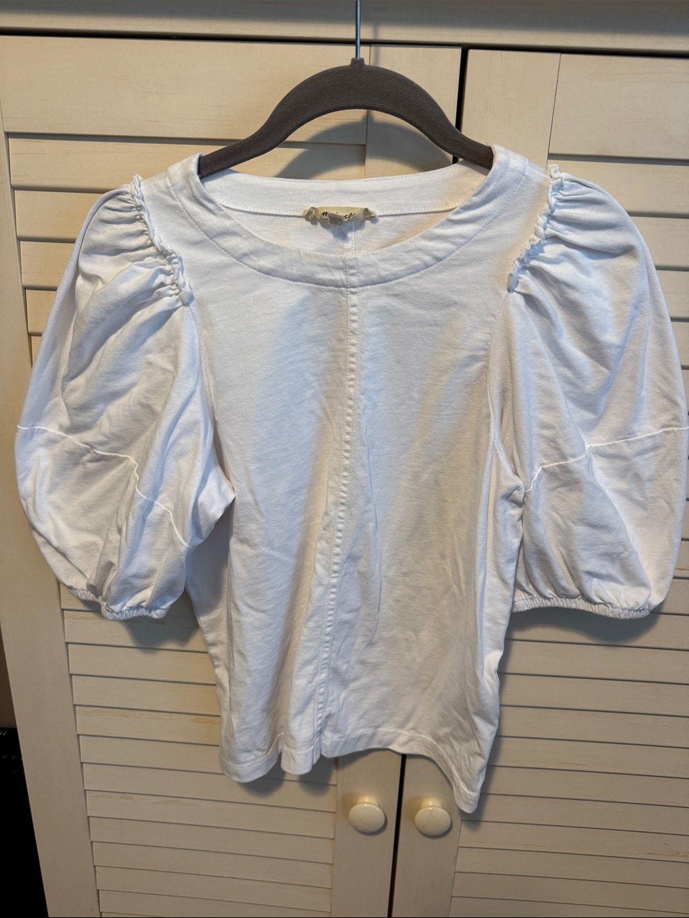 Madewell White Puff Sleeve Tee